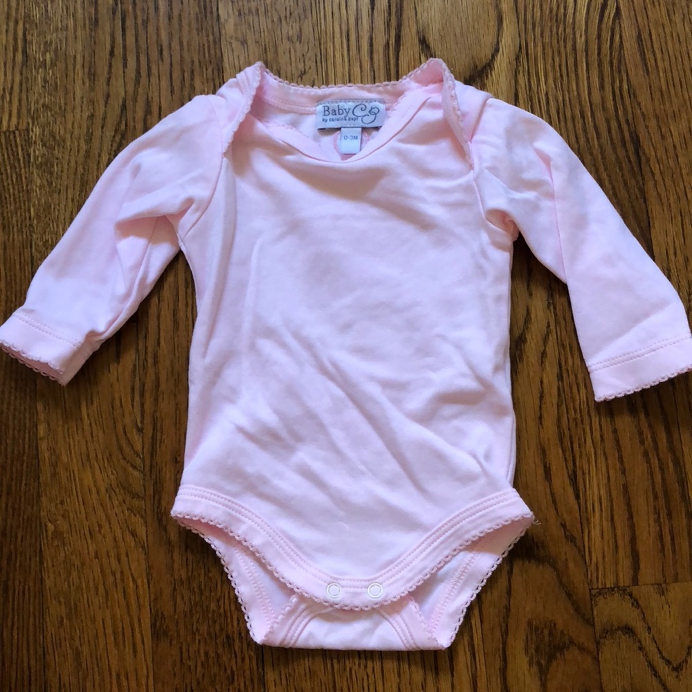 Baby CZ pale pink long sleeved undershirt